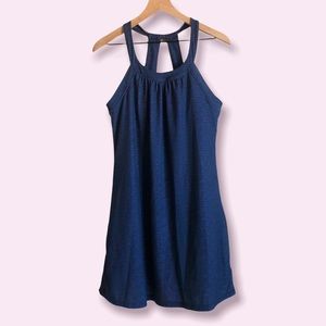 Prana Quinn Athleisure Navy Print Dress Size Large
